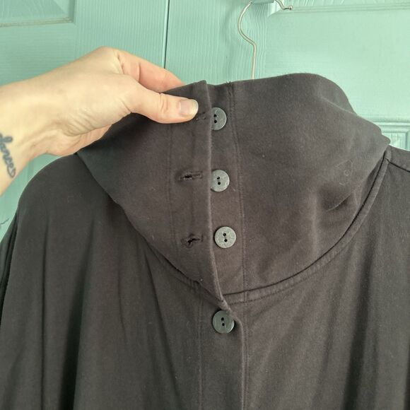 Focus Casual Life Womens Button Front Collared Tunic Top XL Black - Picture 6 of 12